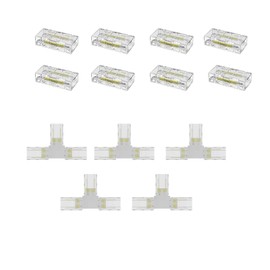 Amefil FCOB COB LED Strip Light Connectors 2Pin10mm Gapless Solderless Connectors, T Shape Corner Connectors Connecto for Single Color LED Strip Lights