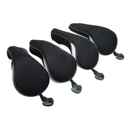 Sword &Shield sports Golf Hybrid Club Head Covers Set of 4 with Interchangeable No. Tag UT Cover (Black)
