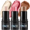 3PCS Contouring Stick 3 Colors, Highlighter, Bronzer, Cheek, Non-stick, Water