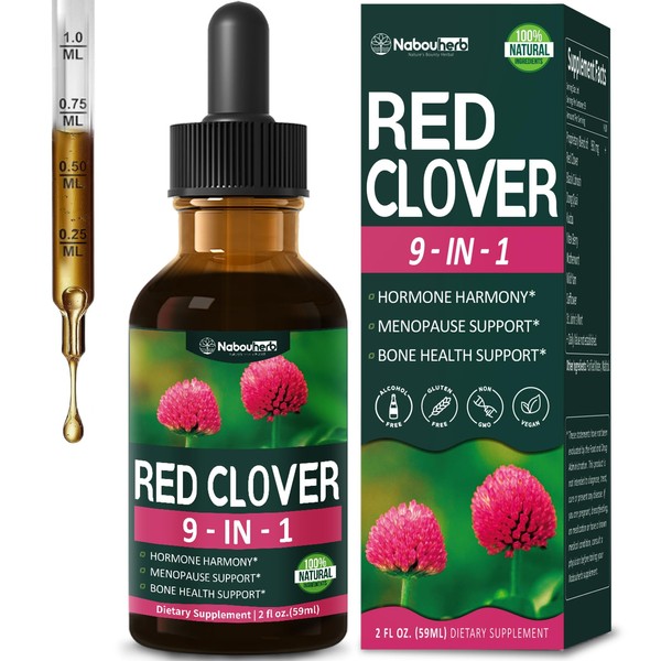 Nabouherb Red Clover Liquid Extract, All-in-1 Healthy Formula for Menopause