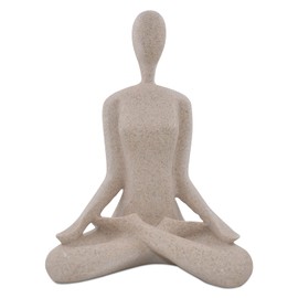 SIMON'S SHOP Yoga Sculpture Modern Accent Figurine for Living Room Workout Space Resin Desk Decor Yogis Statue Padmasana Lotus Posture