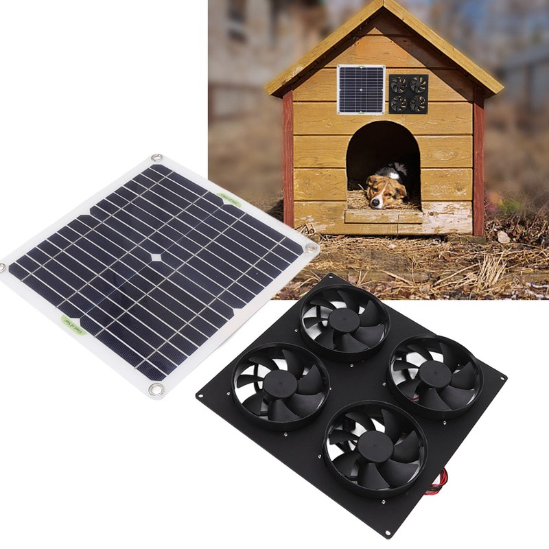 Solar Panel Fan Kit Monocrystalline Silicon Solar Panel Weatherproof 4