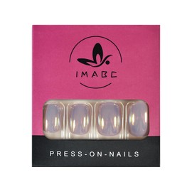 iMABC Silver Metallic Mirror Punk Style Fake Nails Short Squoval Press on False Nails Art Tips Salon Reusable Fingernails DIY at home