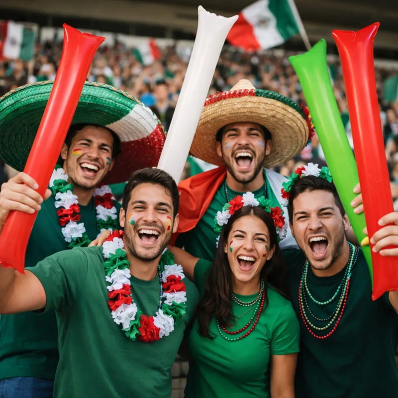 Peluca Con Bandera México Fanático Accesorios Mundial 2026