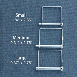 2Pcs Safety Coupler Pin, Tivnhuils Square Locking Pin Trailer Coupler Pin for Trailers Lawn Garden, Zinc Plated Carbon Steel Hardware Pins 1/4" x 2.36", Small