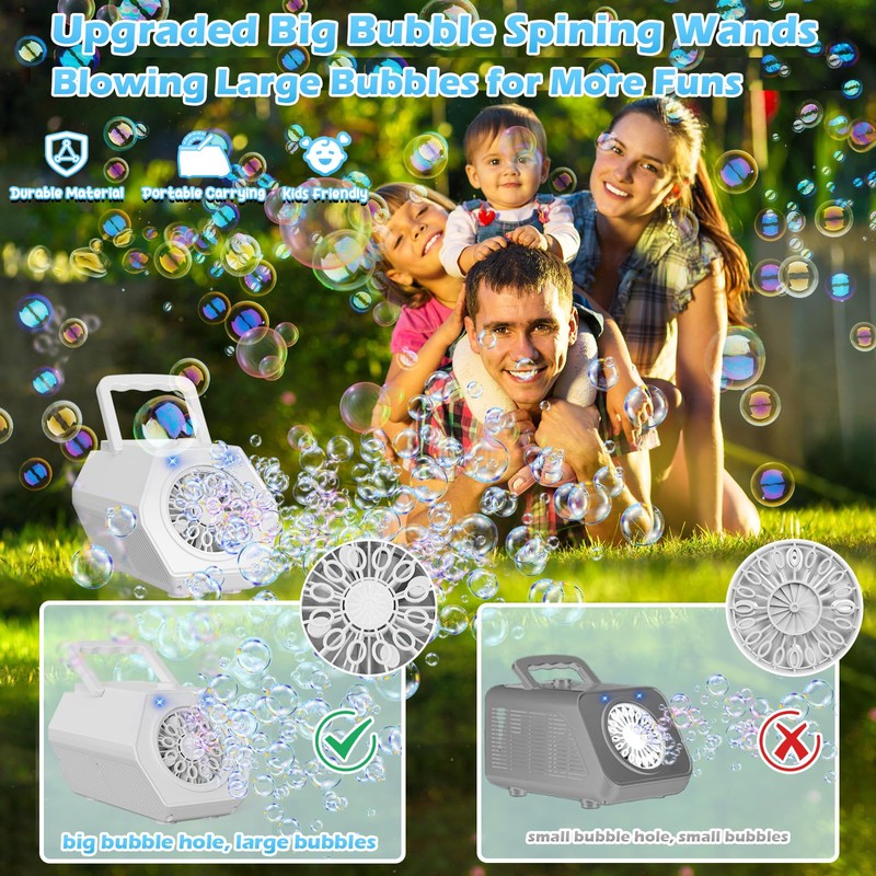 Babuloo Bubble Machine, Automatic Bubble Blower Machine 15000+ Bubbles Per