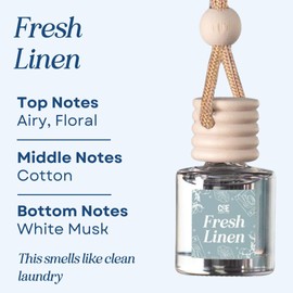 CANDECraftCo Car Air Hanging Fragrance Oil, Car Auto Freshener for Essential Oils, Scents Fragrance Aromatherapy Automobile Diffuser, Long Lasting (Fresh Linen)