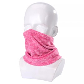 Unbranded Winter Fleece Neck Warmer Gaiter Adjustable Ski Face Mask Scarf for Men Women - Hot pink