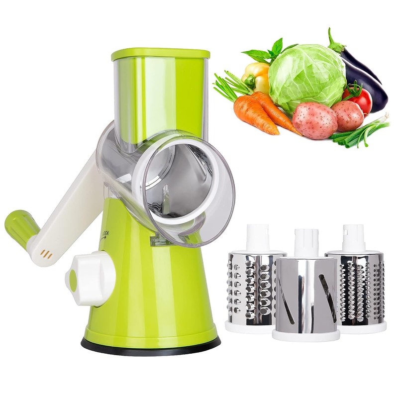 X Home Rotary Cheese Grater for Kitchen, Shredder with 3