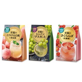 Nitto Tea Bliss Series Shine Muscat Cherry White Peach & Golden Peach (Set of 3) [Assorted] [Drink Comparison] [Stick]