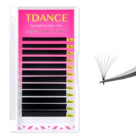 TDANCE Cashmere Easy Fan Lash Extensions Matte Black Mega Volume Lash Extensions CC Curl 0.05mm 13mm Single Length Self Fanning Volume Lash Extensions(0.05-CC,13mm)