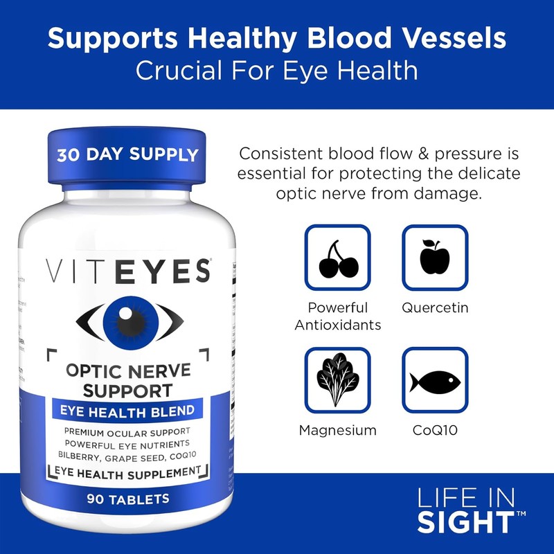 Viteyes Optic Nerve Support Supplement, Premium Ocular Nutrition Blend, 90