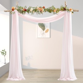30" x 20Ft Wedding Arch Draping Fabric, 1 Panel Blush Sheer Curtain Drapes Extra Wide & Long Backdrop Curtains for Wedding Arch Ceremony Birthday Party Decorations