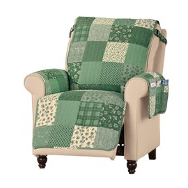 Collections Etc Classic Patchwork Furniture Protector with Armrest Pocket