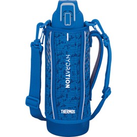 Thermos FHT-1001F BLSL Vacuum Insulated Sports Bottle, 0.3 gal (1 L), Blue Silver, Cold Retention