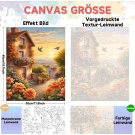 Giahism Landscape Paint by Numbers Adults, Painting by Numbers Adult Landscape, Painting by Numbers Beginners, DIY Landscape Oil Painting for Home Décor 30 x 40 cm (12 x 16 inches)