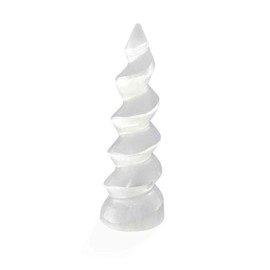 NKlaus Selenite Spiral Tower 14 cm - Large Selenite Spiral Tower, Handmade for Meditation and Spiritual Decoration, Ideal for Harmonising and Energetic Cleaning of Rooms and Healing Stones 16448