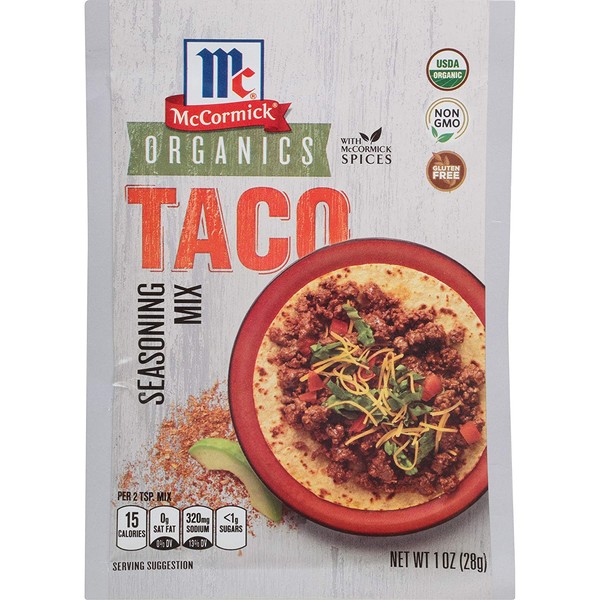 McCormick Organic Taco Seasoning Mix, 1 oz (Pack of 12)