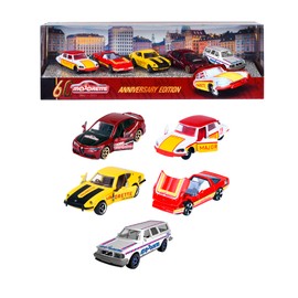 Majorette Gift Set 60th Anniversary (5 Model Cars) - 5 Premium Metal Toy Cars with 2 Exclusive Car Models, Each 7.5 cm, for Children from 3 Years