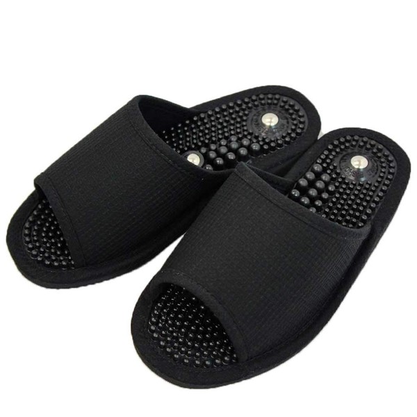 Health Sandals, Men's, Magnetic Health Sandals, Men's, Large, Made in Japan, Foot Acupuncture Stimulation Sandals, Black