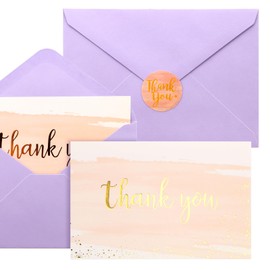 IMMISE 48-Pack Pink Thank You Cards with 𝐑𝐨𝐲𝐚𝐥 𝐏𝐮𝐫𝐩𝐥𝐞 Envelopes and Stickers - Perfect for Any Occasion. Purple Symbolizes 𝐑𝐨𝐲𝐚𝐥𝐭𝐲 𝐚𝐧𝐝 𝐂𝐫𝐞𝐚𝐭𝐢𝐯𝐢𝐭𝐲, Making Each Thank You Note 𝐌𝐞𝐚𝐧𝐢𝐧𝐠𝐟𝐮𝐥 𝐚𝐧𝐝 𝐔𝐧𝐢𝐪𝐮𝐞