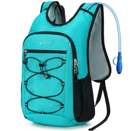 BOVIP Lightweight Hydration Back,15L Multipurpose Hiking Backpack with 1.5L Water Bladder ,Hydro Water Daypack for Cycling Hiking Rave for Men Women