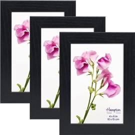 Inspire By Hampton CAMBRIDGE 4x6 (10x15cm) Black Photo Frame Acrylic (Non-Glass) Pack of 3