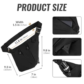 SHOATTAKEEN Tactical Concealed Carry Bag for Men, Anti-Thief Bags, CCW Sling Bag for Hiking, EDC Crossbody Carry Bags