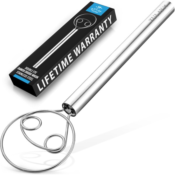 Zulay Kitchen Zulay Kitchen 13-Inch Danish Dough Whisk - Stainless
