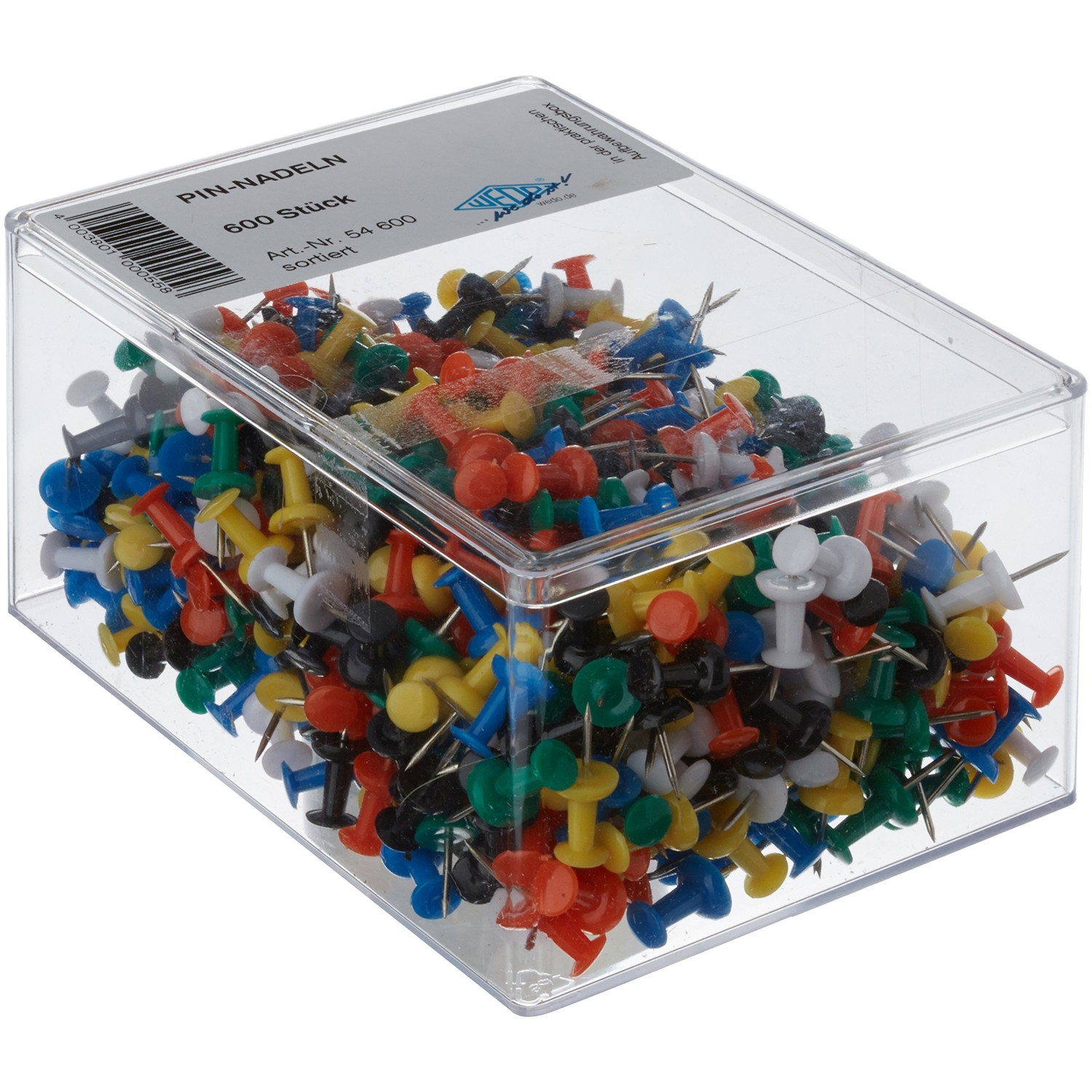Wedo 054600 Push Pins Assorted Colours Diabolo-Shape Pack of 600 in ...