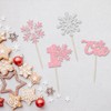 24 piezas de decoración de copo de nieve para cupcake