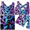 UNICOMIDEA Leotards For Girl with Scrunchie Purple Leopard Biketard for