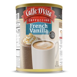 Caffe D'Vita French Vanilla Cappuccino Mix - Instant Cappuccino Mix, French Vanilla Instant Coffee, Gluten Free, No Cholesterol, No Hydrogenated Oils, 99% Caffeine Free - 3 Lb Can