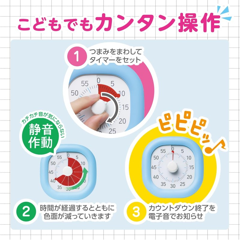 Sonic LVL-8439-W Timer, Toki Suppo, Timer, 3.9 inches (10 cm),