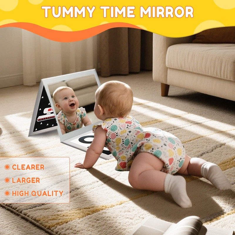 High Contrast Baby Flashcards with Black and White Tummy time