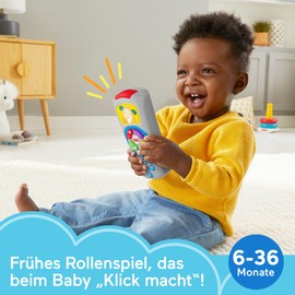 Fisher-Price Lernspaß Lernspielzeug für Babys Hündchen-Fernbedienung Spielzeugfernbedienung mit Musik und Lichtern für Kinder ab 6 Monaten, deutsche Version, HXB88