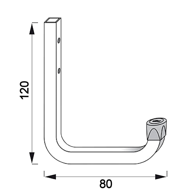 Secotec 7 x Universal Hooks Galvanised 80 x 120 mm