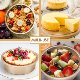 Juego de 3 moldes redondos para tartas de 6 pulgadas, con revestimiento antiadherente para hornear con parte inferior extraíble para pasteles de cumpleaños, fiestas, tartas circulares con agarres más