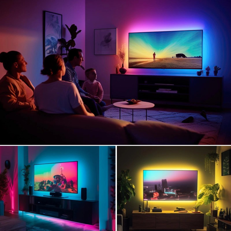 Maylit TV LED Backlight 16.4ft RGB USB Music Sync Bluetooth