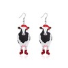 Pingyongchang Funny Cute Christmas Animal Boots Acrylic Earrings for Women