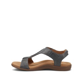 Taos The Show Premium Leather Women's Sandal - Experience Everyday Style, Comfort, Arch Support, Cooling Gel Padding and an Adjustable Fit for Exceptional Walking Comfort Steel 8 (M) US