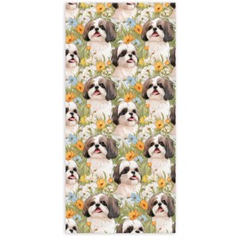 KSDUT Cute Shih Tzu Gifts Beach Towel - Puppy Cute Animal Dog Pool Towels Microfiber Absorb Water Travel Towels 60x30 Inches for Bathroom Kitchen Gym, Dog Mom Gifts for Dog Lovers
