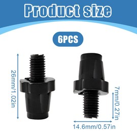 GXGM Set of 6 Adjustment Screws Aluminium Alloy Adjustment Screw Fixed Wheel Screw - M7 Bicycle Lever Adjustment Screws Aluminium Alloy Bicycle Brake Adjustment Screw Mountain Bike (Black), a