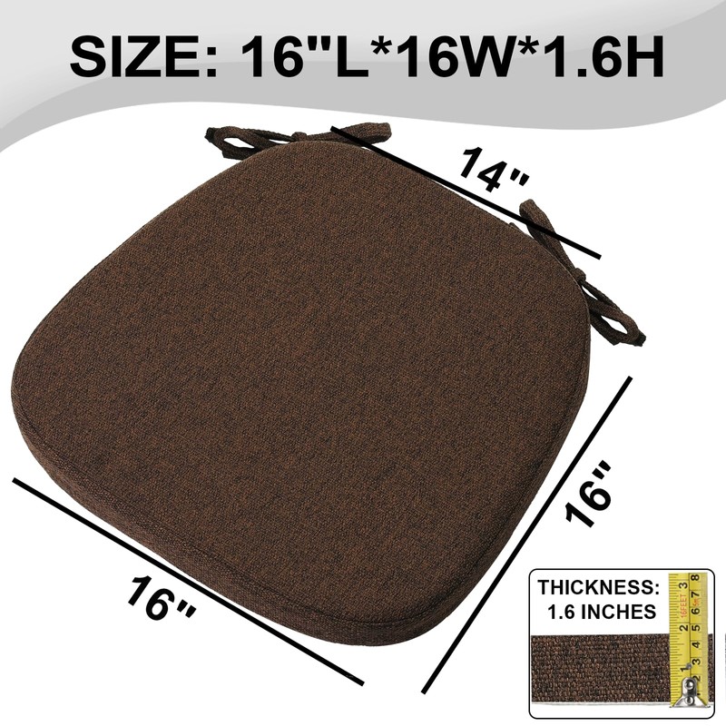 SINOSSO 4 Pack Memory Foam Chair Cushions for Dining Chairs,