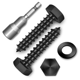 (15-Set) 5/16 x 1-1/2" Lag Bolts, Stainless Steel Heavy Duty Hex Head Lag Screws for Wood, Commercial/Industrial Grade 5/16 Bolts, Mounting Screws Bolts Kit, Black Oxided by Marysino