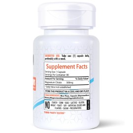 HealthFare Magnesium Citrate Capsules, 500mg | 90 Veg Capsules | Essential Daily