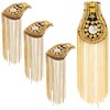 Framendino, 4 Pack Metal Gold Fringe Shoulder Tassel Pads Punk