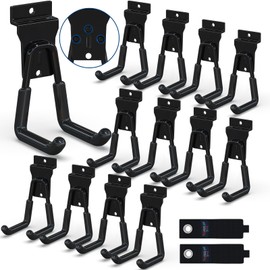 3-H Slat Wall Hooks 12 Pack 4.5 Inch, Slatwall Hooks U Shape,Slatwall Accessories Heavy Duty for Space Saving Used as Proslat Accessories(Black）