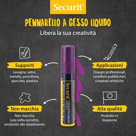 Securit SMA720-VT Liquid Chalk Marker, Violet, Large 7-15Mm Nib, Multi-Color