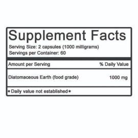 120 Diatomaceous Earth Capsules – Natural Silica Supplement for Detox, Heavy Metal Cleanse, and Boosted Immunity
